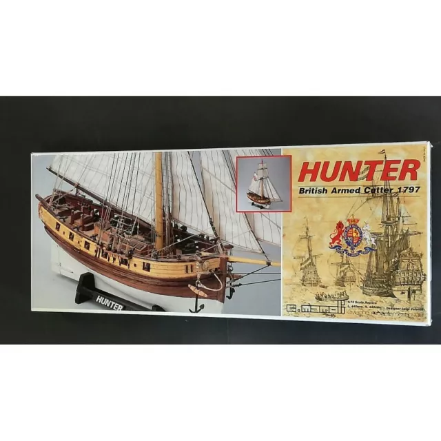 Kit montaggio nave in legno Barca MAMOLI HUNTER 1797 British Armed Cutter 1/72