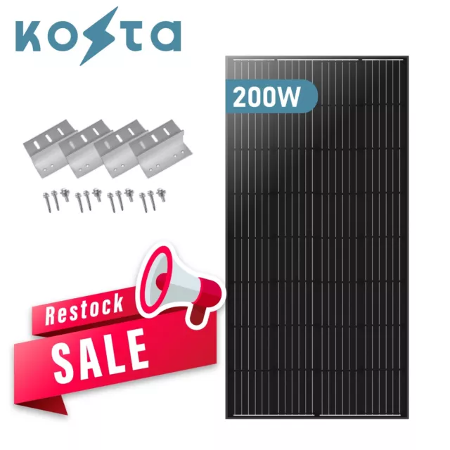 Kosta 200W 12V Monocrystalline Solar Panel kit for Marine RV Off-grid System
