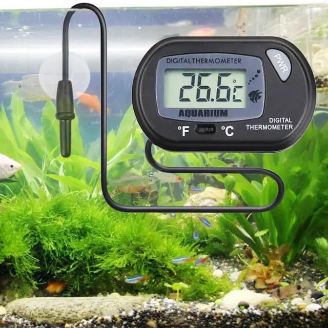 LCD Digital Thermometer Aquarium Fish Tank Vivarium probe Water Marine On D4K4