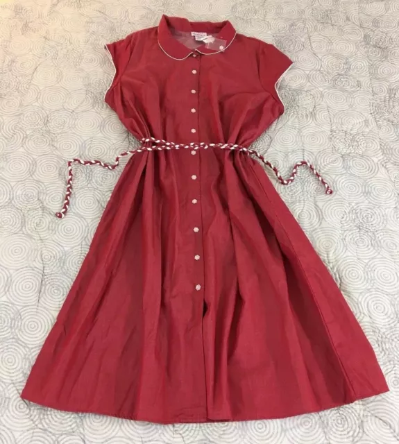 NEW Lanz of Salzburg Vintage Style Belted Button Front Dress Plus Sz 1X