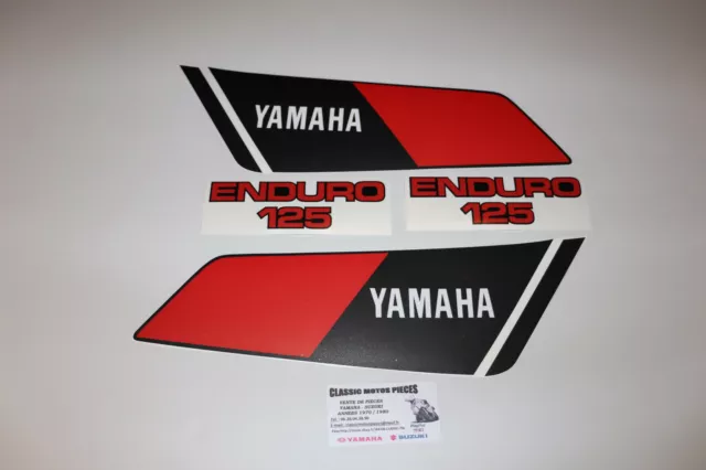 125 Dtmx 1978 De Couleur Noir Emblemes Compatible Reservoir Et Caches Lateraux