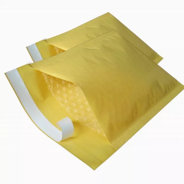 Padded Bubble Lined Envelopes / Bags - Gold Mailers - All Sizes & Amounts