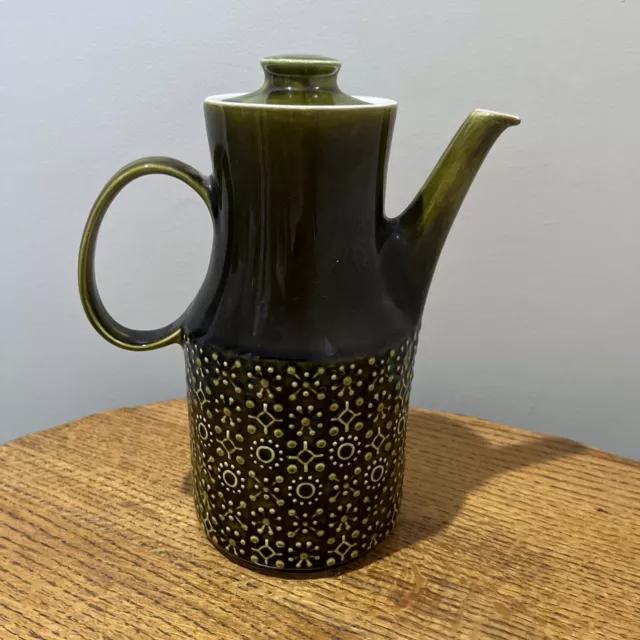 Vintage Kilrush Ceramics Coffee Pot Ireland 1960s Green VGC 3