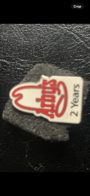 ARBY'S Employee Service Pin Label 2 Years!!