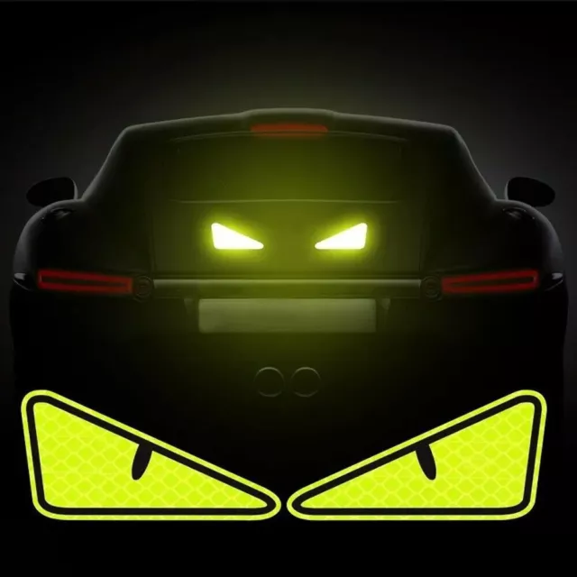 A Pair Eyes Auto Rear Nighttime Driving Safety Warning Reflective Decal Stickers