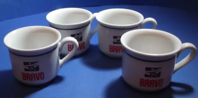 4xBravo Greek Coffee Company publicité vintage Petite tasse à expresso en...