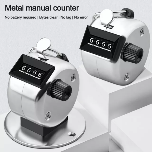 4 Digit Number Mechanical Counter Metal Counting Clicker Number Counting  Golf