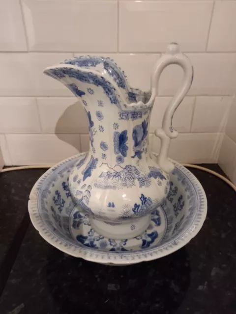 Vintage Style Large Wash Bowl And Jug Set