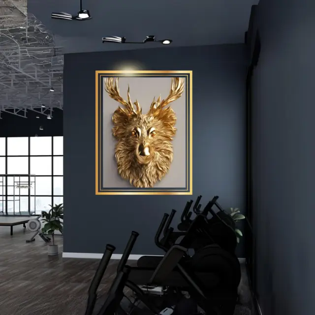 Set of 3 Golden Wall Art, Printable Wall Art, Digital Download, Decorative Art