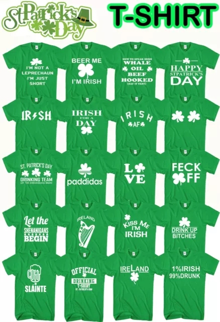 St Patricks Day T Shirt  Leprechaun Ireland Irish Drunk Beer Paddy Funny Pub Top