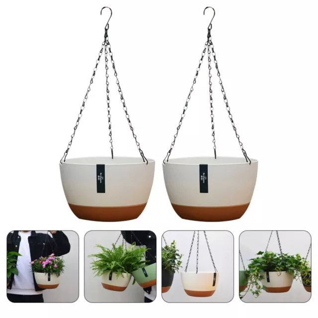 2 Sets Metall Blumentopf Für Den Balkon Blumenampel Hängekörbe Pflanzen
