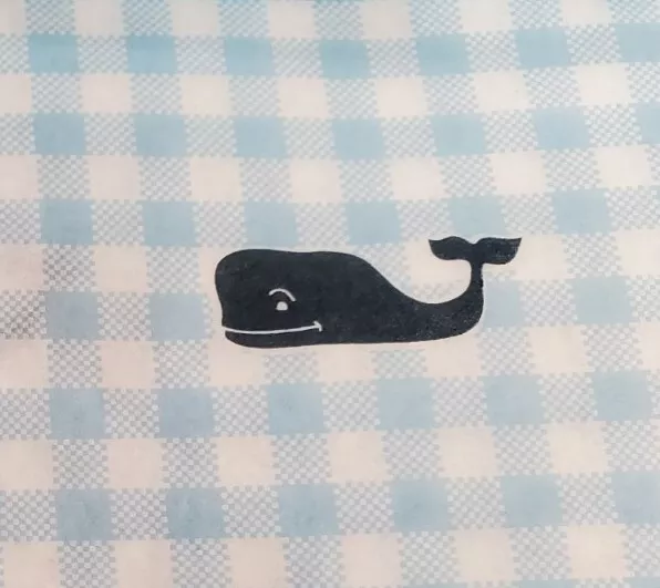 145+ Sheets Vineyard Vines Whale Blue Checkered Gingham Tissue Paper 20" x 30"