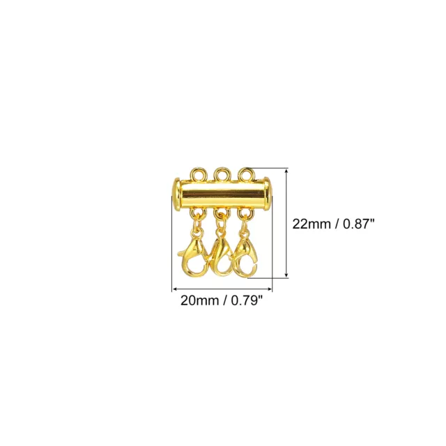 Schicht Halskette Verschlüsse, 4 Stck. 3 Stränge Schiebe Magnet Rohrverschluss Verschlüsse Gold 2