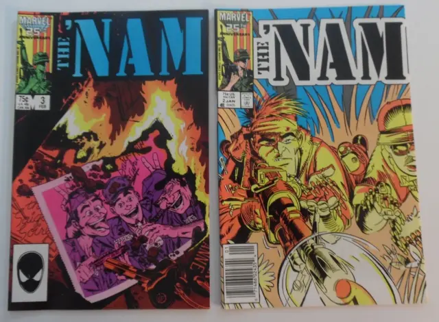 The 'Nam #2 and #3 Marvel Comics (1987) Comic Book lot of 2