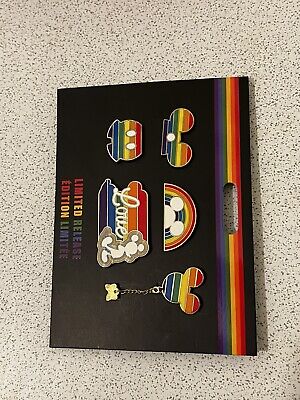 Disney Store Mickey Mouse Rainbow Disney Pin Set 5 Pins Limited Release.