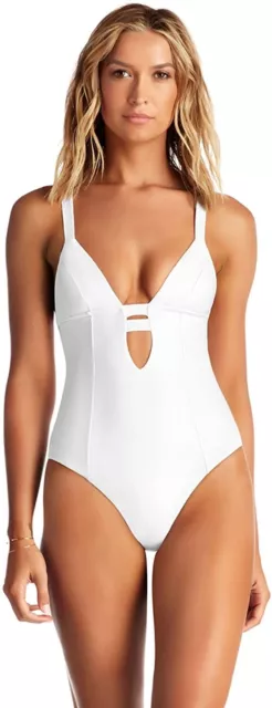 Vitamin A Women's 189398 White Ecolux Neutra Maillot One Piece Swimsuit Size M