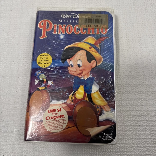 Pinocchio Menu PINOCCHIO WALT DISNEY'S Masterpiece VHS Tape Factory Sealed Brand New ...