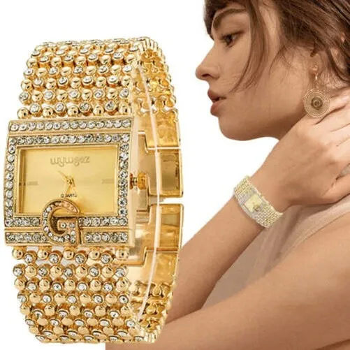 Ladies Bracelet Watch Fashion Rhinestone Luxury Quartz Business Jewellery