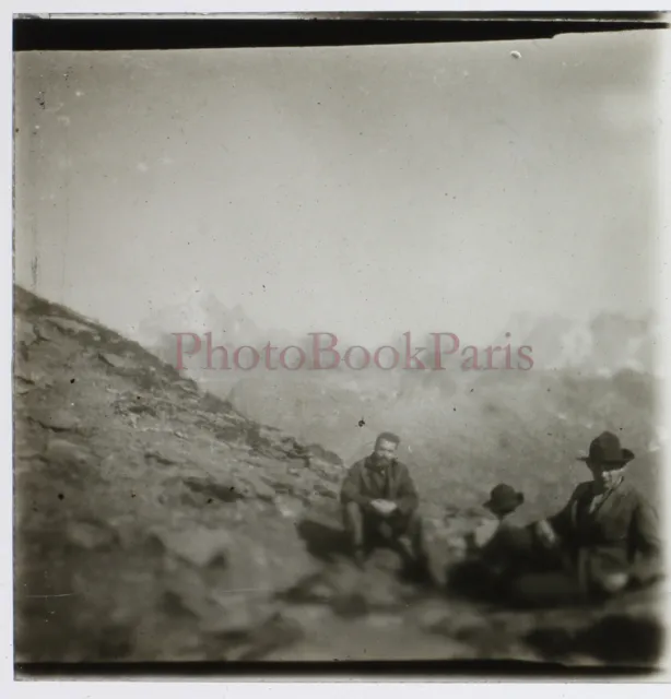 FRANCE Col de la Croix du Bonhomme 1928 Photo Plaque de verre n2 Stereo Vintage