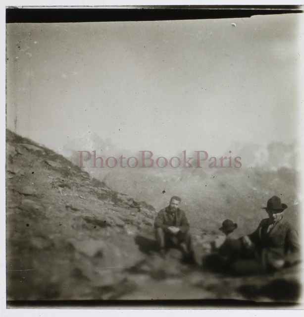 FRANCE Col de la Croix du Bonhomme 1928 Photo Plaque de verre n2 Stereo Vintage