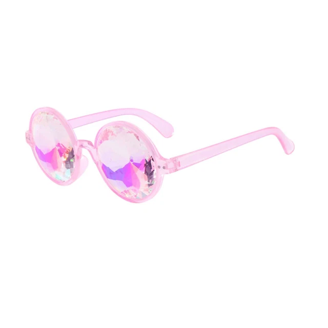 Occhiali Lenti Cristallo Occhiali Steampunk Caleidoscopio Rave Arcobaleno