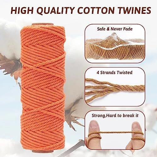 36 Colors Macrame Cord 3mm x 1188 Yards Natural Colored Macrame Supplies 4