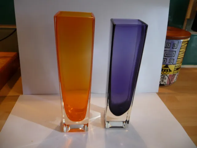 2 japanische Glasvasen? orange und lila