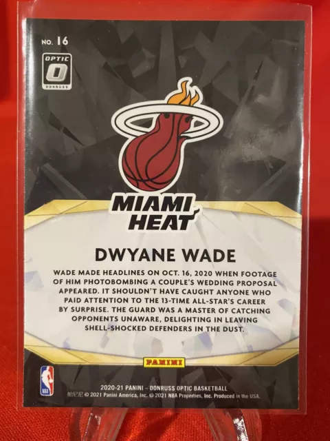 DWYANE WADE 2021 Donruss Optic Winner Stays Insert Card No. 16 Miami ...
