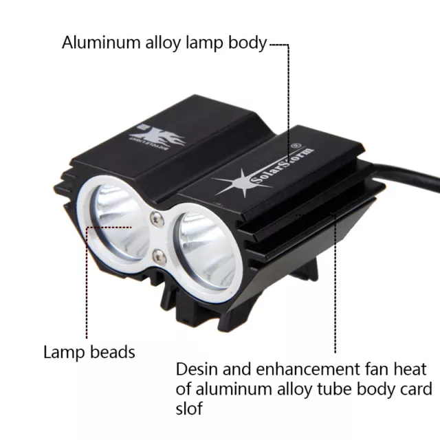 SolarStorm 8000LM Bike Headlight Headlamp Road Bicycle Front Light 2X U2 LED 3