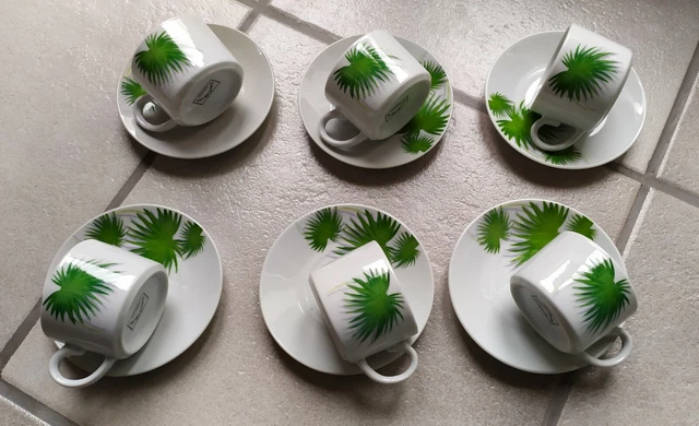 Lot de 6 Tasses + soucoupes café/expresso - Porcelaine Chriss G collection
