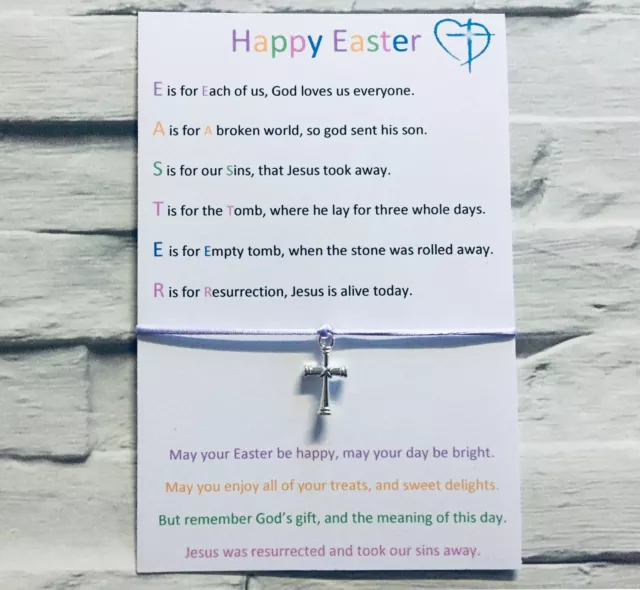 Wish Bracelet, True Meaning Of Easter, Religious, Jesus, Happy Easter Card Gift