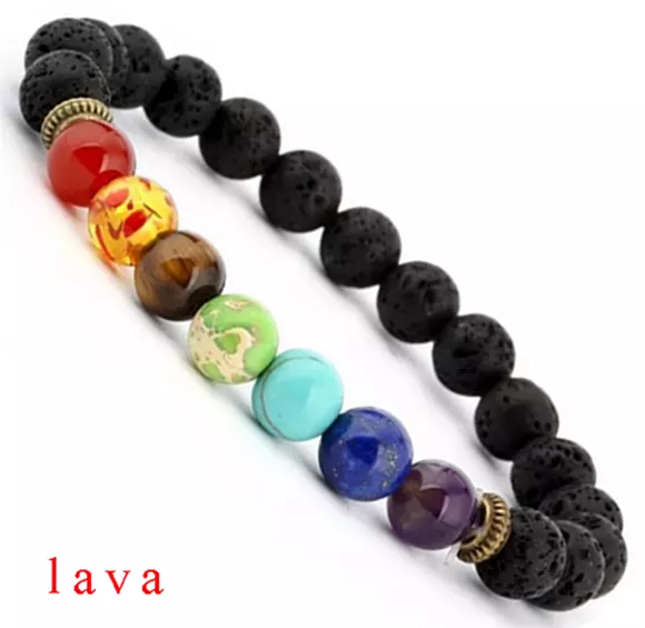 7 Chakra Healing Balance 8mm Natural Stone Elasticity Beads Women Men Bracelets