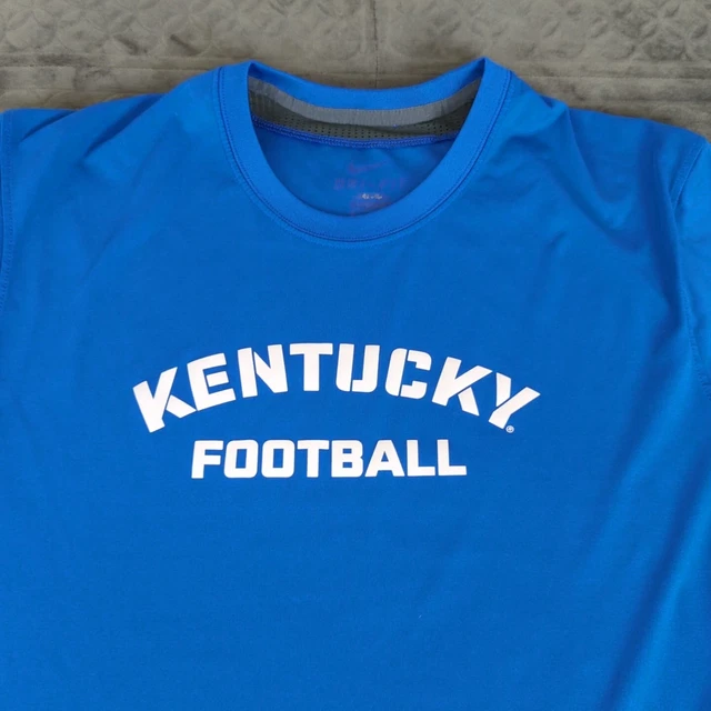 Kentucky Wildcats Shirt Football Nike Dri Fit Blue Long Sleeve Men Medium