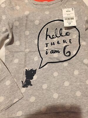 Next Girls Long Sleeve Top “I am 6” size 5-6 Years New!