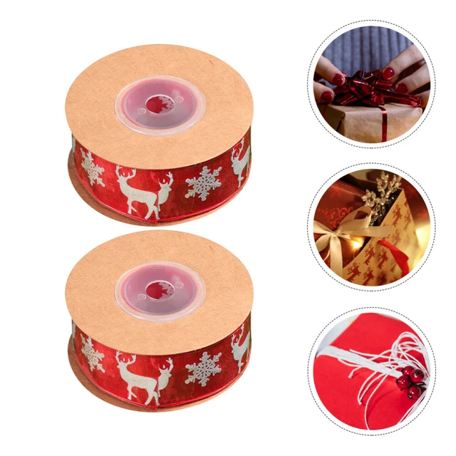 2 Pcs Weihnachtsbastelband Schneeflocke-Rotwild-Band Weihnachtsdekoration Strauß