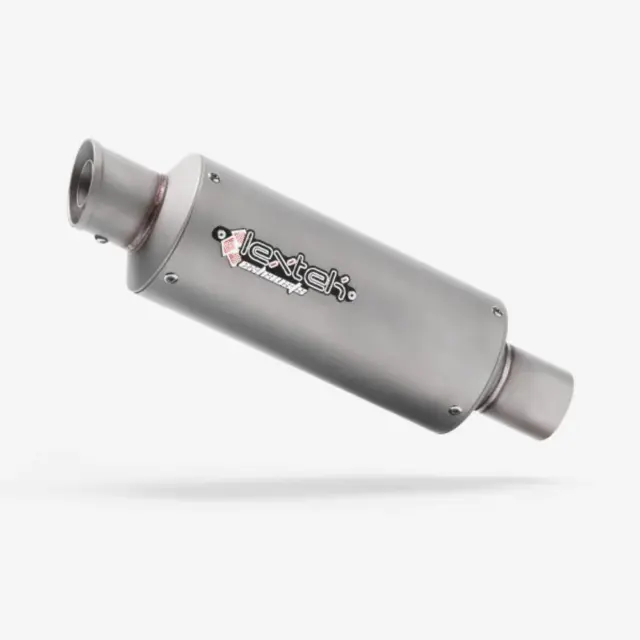 Lextek GP1 Matt S/Steel GP Stubby Exhaust Silencer 51mm