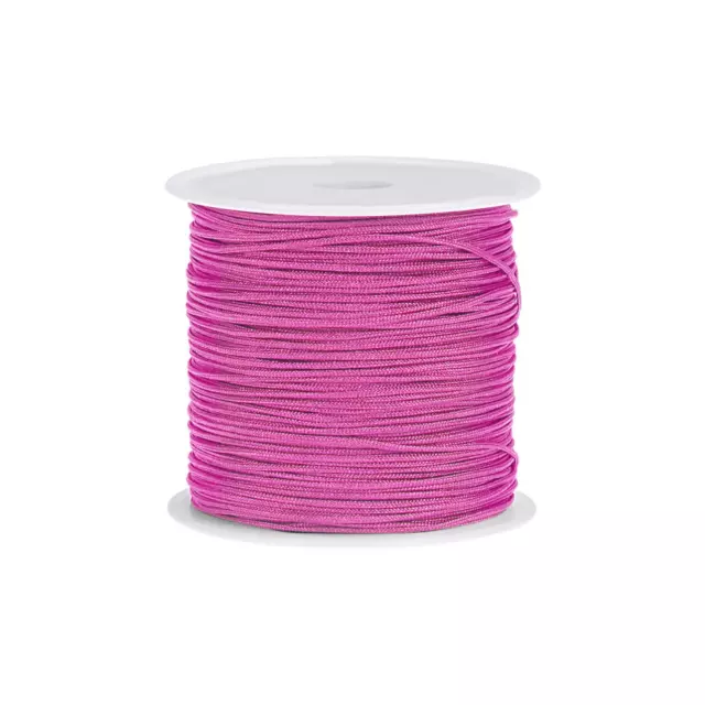 Nylon Cordino Raso Corda Artigianato Filo con Plastica Rocchetto 147ft,Rosa