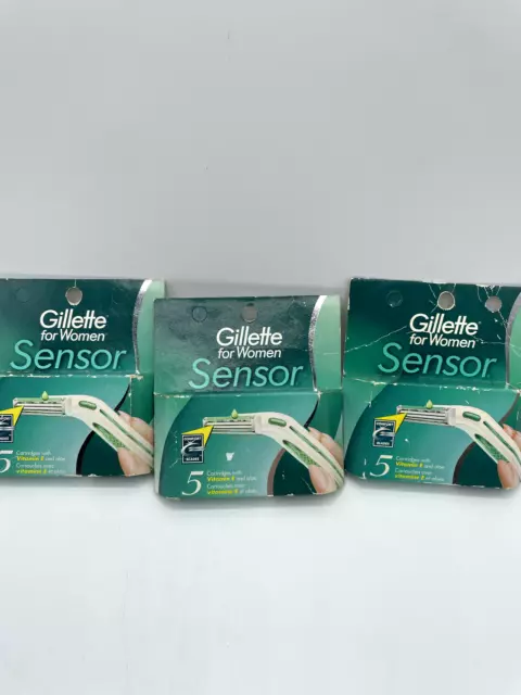 3 cartuchos de recarga con sensor Gillette para mujer 5 cuchillas de afeitar descontinuados Bs234