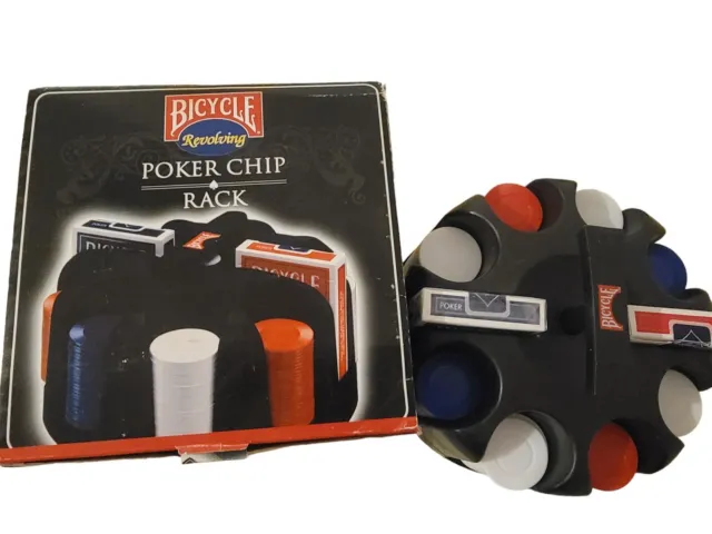 Pre-Owned- Bicycle Brand Revolving Poker Chip Rack (200 chips/2 decks of cards)