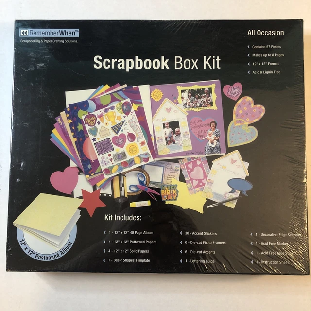 Remember When - Kit de caja de álbum de recortes para todas las ocasiones nuevo y sellado.