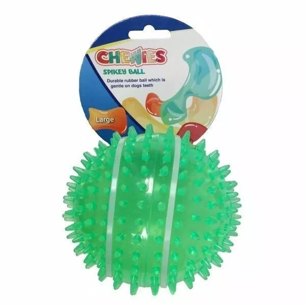 Animal Instinct Chewies Spikey Ball Large 12.5cm Colour Assorted Durable Dog Toy