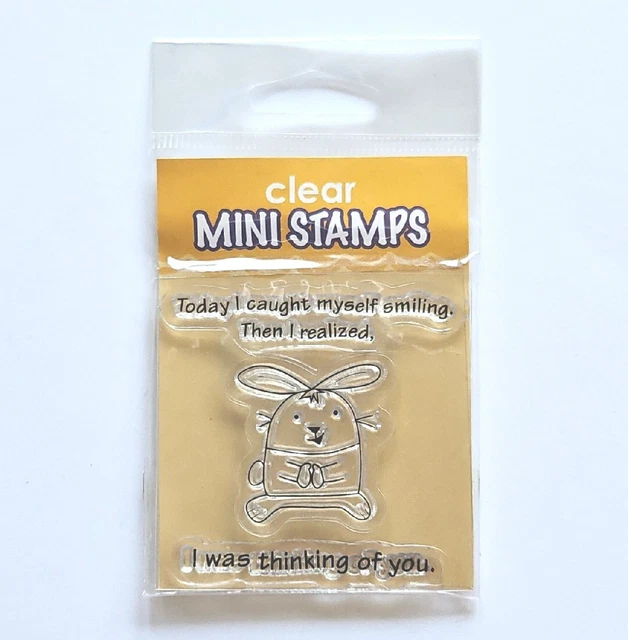 THINKING OF YOU BUNNY Inkadinkado Clear Acrylic Stamps smile friend bg136