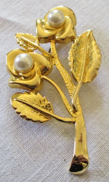 Grande Broche Vintage Dorée – Motif Nœud – État Parfait