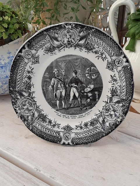 Assiette parlante Sarreguemines Napoléon terre de fer - Arts de la table