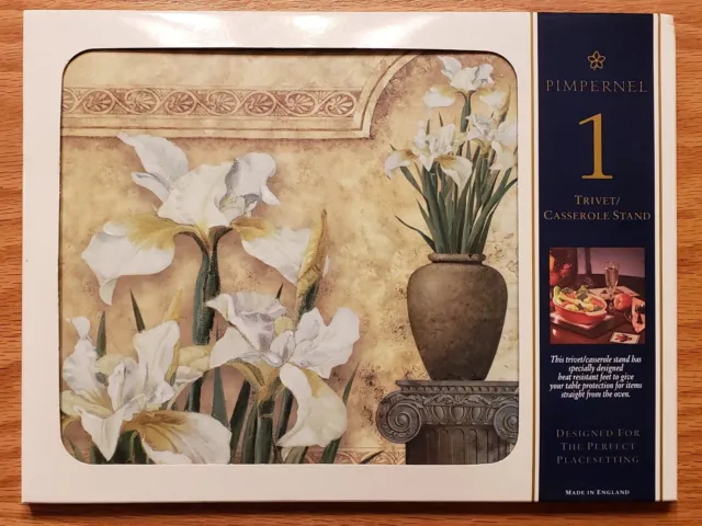 Vintage Pimpernel 9 x 12" Trivet or Placemat Siberian Iris. Excellent Condition!