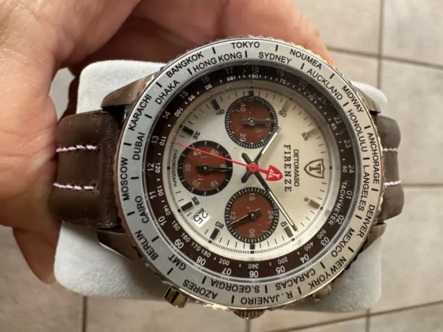 detomaso Herrenuhr Chronograph Firenze Armbanduhr Lederarmband