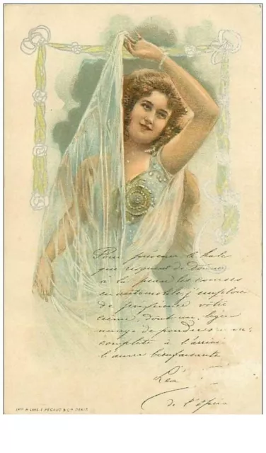 ILLUSTRATEUR.n°16419.GENRE MUCHA.FEMME ET VOILAGE