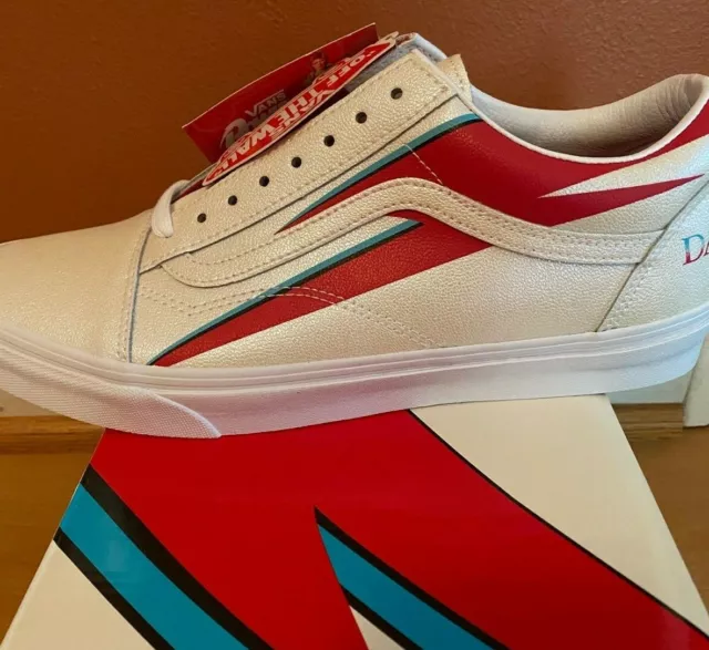 Vans x David Bowie Aladdin Sane Old Skool Skate Shoe DB White/Red NEW