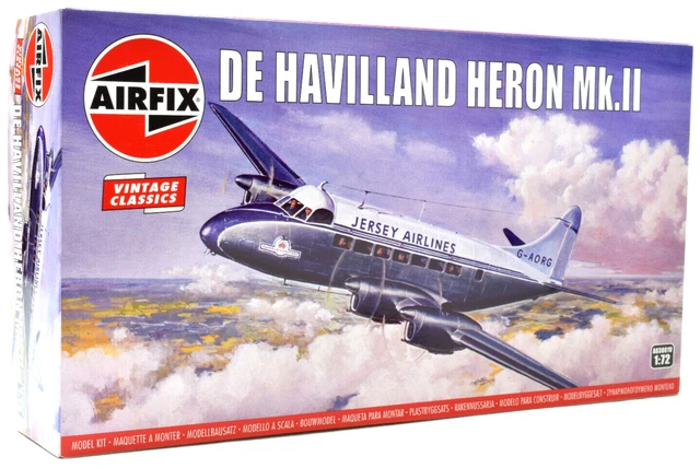Airfix Vintage De Havilland Heron Mk.II 1:72 Plastic Model Airplane Kit A03001V
