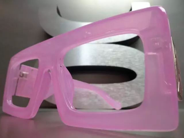 Oversized RETRO Large Super Thick Pink Lensless Eye Glasses Frame Only NO Lens 2